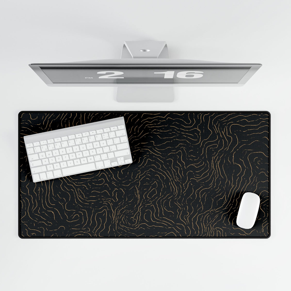 Contour Desk Mat – Gold Topographic Desk Pad