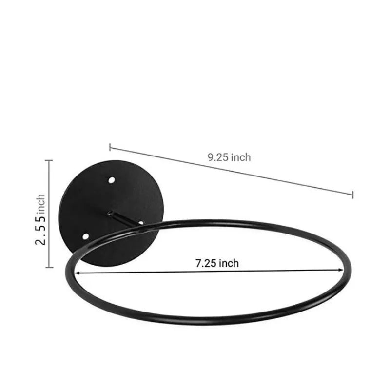 Wall-Mounted Ball Holder – Black Iron Football Display Rack